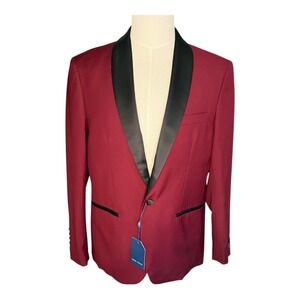 Gino Vitale Men‎ Burgundy Shawl Collar Slim Fit Blazer Tuxedo Jacket TX300 40R
